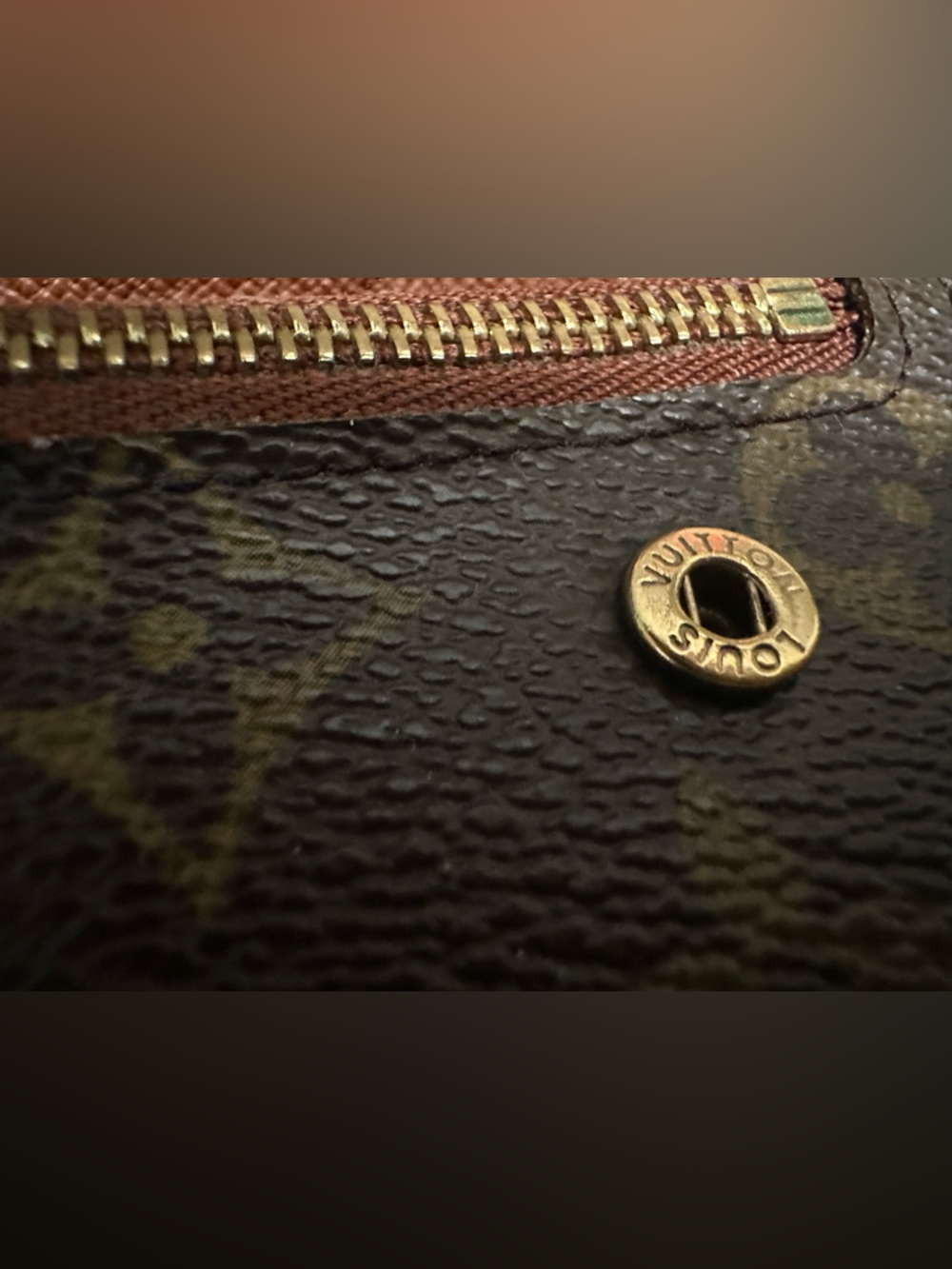 Louis Vuitton Monogram Canvas Chain Wallet in Brown with Gold Hardware - Picture 10 of 14